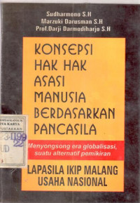 Konsepsi hak hak asasi manusia berdasarkan pancasila : Menyongsong era globalisasi, suatu alternatif pemikiran