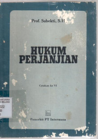 Hukum Perjanjian / Prof.Subekti.,S.H.